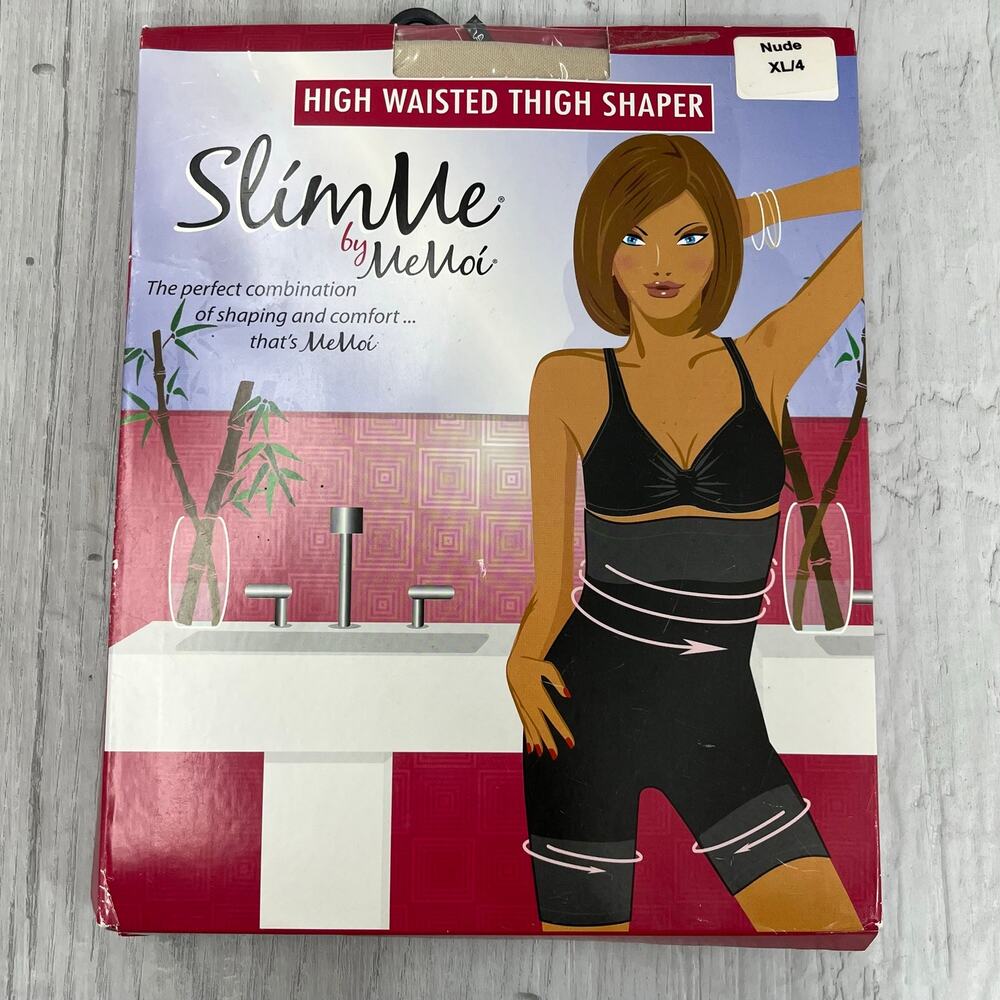 MeMoi Slim Me Seamless Thigh Shaper Size XL Nude High Waist Stomach Support